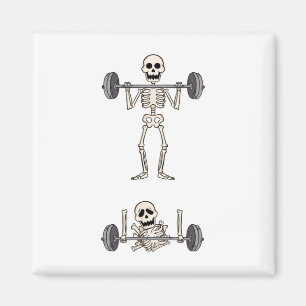 Skeleton Gym Funny Workout Gym Jokes Bodybuilding  Magnet