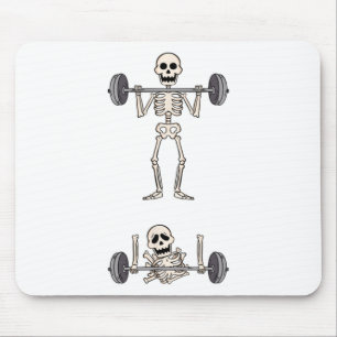 Skeleton Gym Funny Workout Gym Jokes Bodybuilding  Mouse Pad