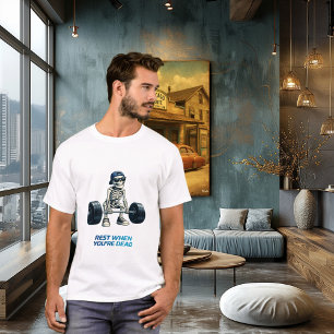 Skeleton Gym Workout Funny Fitness Design T-Shirt