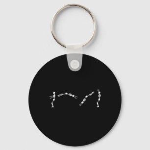 Skeleton Gymnast - Halloween Tumbling Backflip  Key Ring