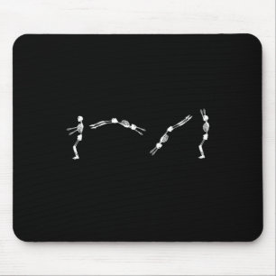 Skeleton Gymnast - Halloween Tumbling Backflip Mouse Pad