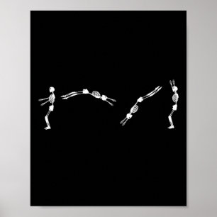 Skeleton Gymnast - Halloween Tumbling Ckflip Poster