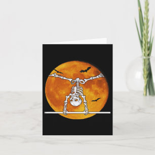 Skeleton Gymnastics Halloween Horizontal R Card