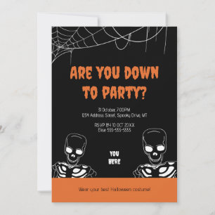 Skeleton Halloween Adult Party Invitation