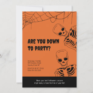 Skeleton Halloween Adult Party Invitation