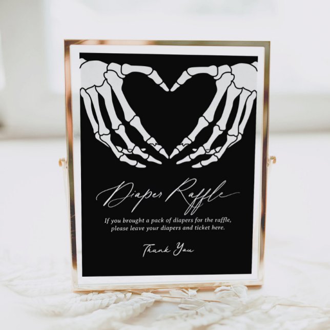 Skeleton Halloween Baby Shower Diaper Raffle Sign (Creator Uploaded)