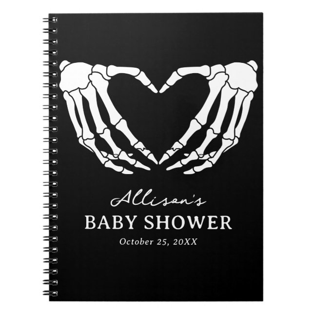 Skeleton Halloween Baby Shower Guest Book (Front)