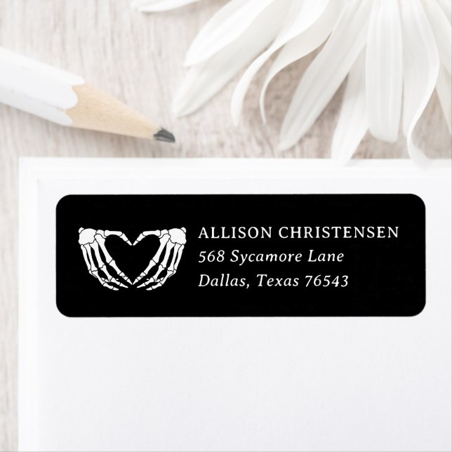 Skeleton Halloween Baby Shower Return Address Label (Insitu)