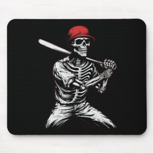 Skeleton Halloween Baseball Player 1 Mouse Pad