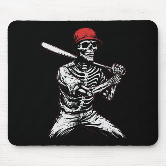 Skeleton Halloween Baseball Player 1  Mouse Pad (Front)