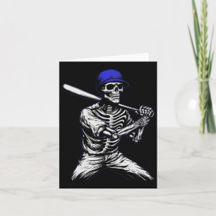 Skeleton Halloween Baseball Player  Card