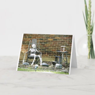 Skeleton Halloween Birthday Card
