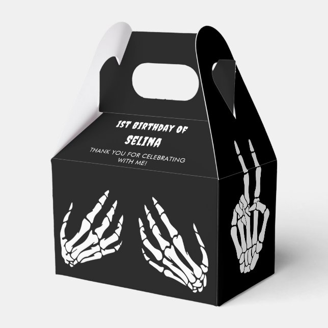 Skeleton Halloween Birthday  Favour Box (Front Side)