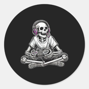 Skeleton Halloween Classic Round Sticker