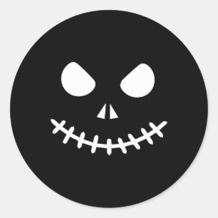 Skeleton Halloween Classic Round Sticker
