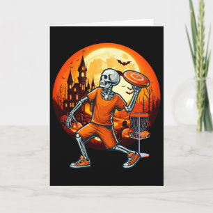 Skeleton Halloween Costume Disc Golf Player Sport  Card