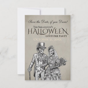 Skeleton Halloween Costume Party Save The Date