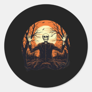 Skeleton Halloween For Men Women Classic Round Sticker