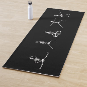 Skeleton Halloween Gothic Dead Inside Funny Black Yoga Mat