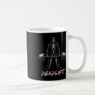 Skeleton Halloween Gym Jokes Weightlifting Workout Coffee Mug