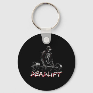 Skeleton Halloween Gym Jokes Weightlifting Workout Key Ring