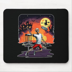 Skeleton Halloween Horror Costume Disc Golf Player Mouse Pad