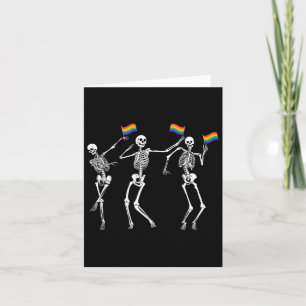 Skeleton Halloween Lgbt Flag Skeleton Gay Pride Mo Card