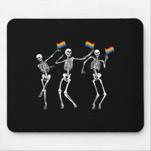 Skeleton Halloween Lgbt Flag Skeleton Gay Pride Mo Mouse Pad