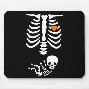 Skeleton Halloween Maternity Funny Pregnancy 2025 Mouse Pad