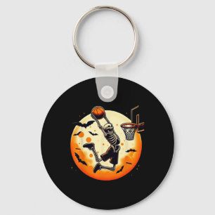 Skeleton Halloween Men Boys Basketball Halloween Key Ring