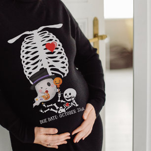 Skeleton Halloween New Mum Pregnancy Announcement Sweatshirt