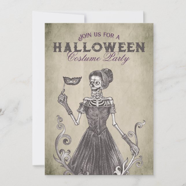 Skeleton Halloween Party Invitation (Front)
