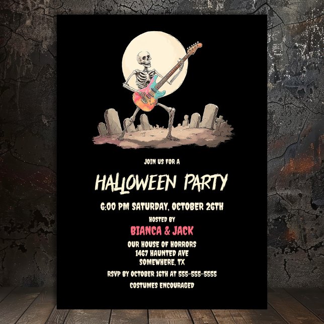 Skeleton Halloween Party Invitation (Creator Uploaded)
