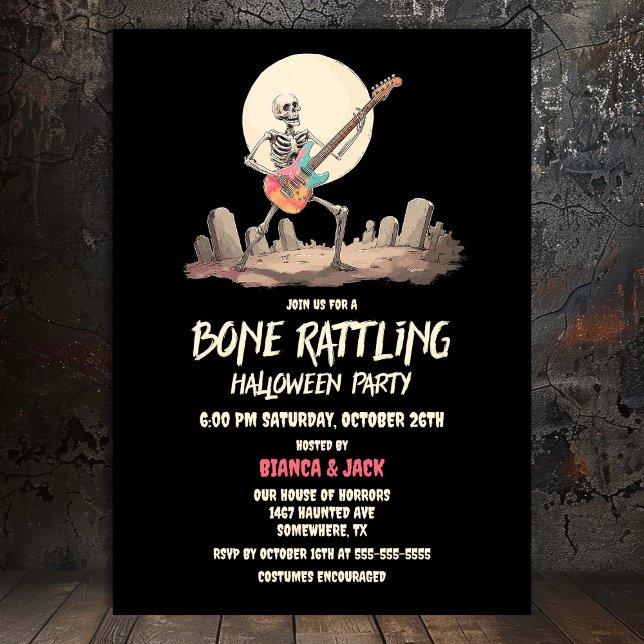 Skeleton Halloween Party Invitation (Creator Uploaded)