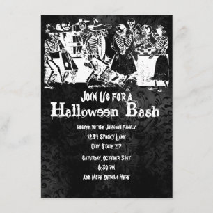 Skeleton Halloween Party Invitations