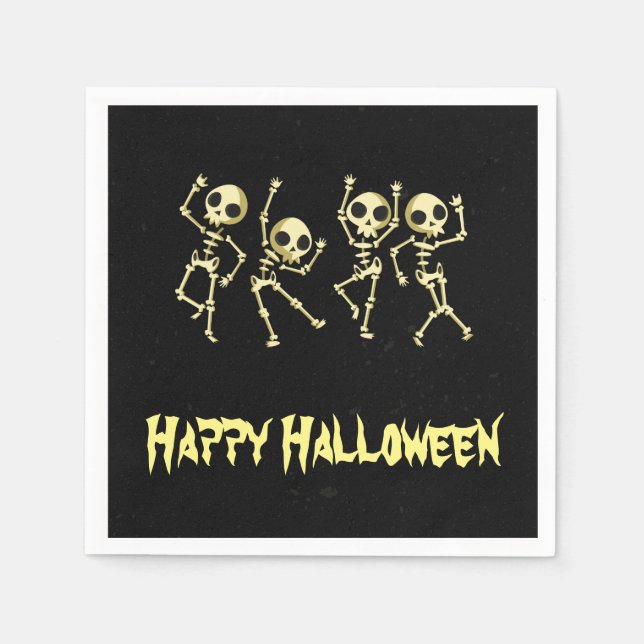 Skeleton Halloween party Napkin (Front)