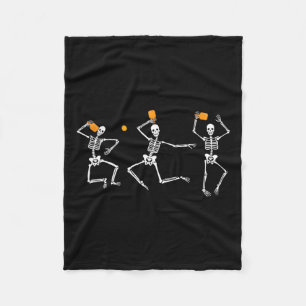 Skeleton Halloween Pickleball  Fleece Blanket