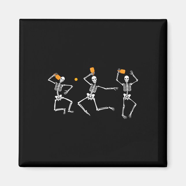 Skeleton Halloween Pickleball  Magnet (Front)