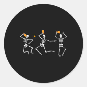 Skeleton Halloween Picklell Classic Round Sticker