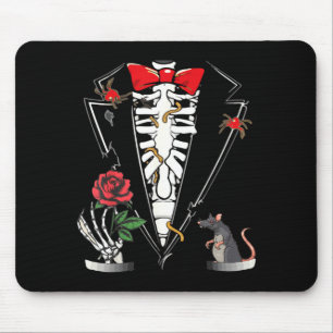 Skeleton Halloween Shirt Funny Tuxedo Shirt With Mouse Pad