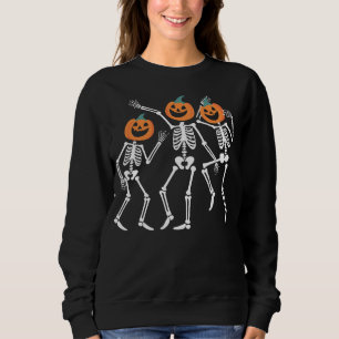 Skeleton Halloween Shirt, Pumpkin Halloween  Sweatshirt
