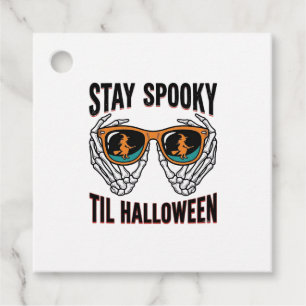 Skeleton Halloween Shirt with Witch Shades Vintage Favour Tags