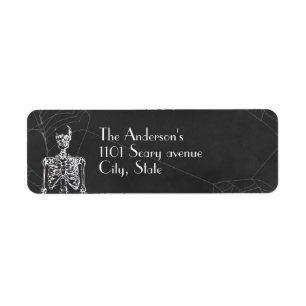 Skeleton Halloween Spider Web Return Address Label