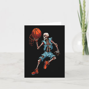 Skeleton Halloween Spooky Dunking Skull Costume Card