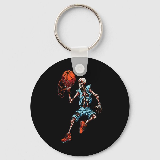 Skeleton Halloween Spooky Dunking Skull Costume  Key Ring (Front)