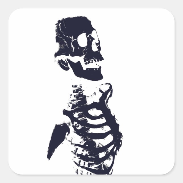 SKELETON HALLOWEEN SQUARE STICKERS (Front)