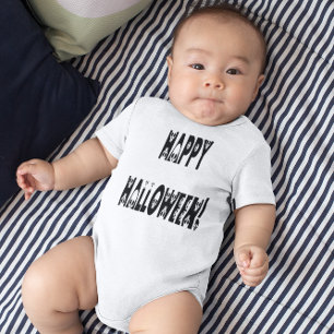 Skeleton Halloween Text Baby Bodysuit