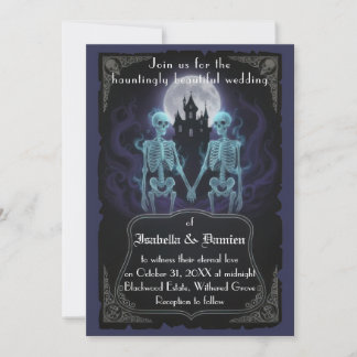 Skeleton Halloween Wedding Invitation