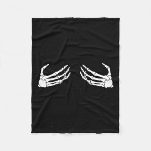 Skeleton Hand Breast Funny Halloween Costume Spook Fleece Blanket
