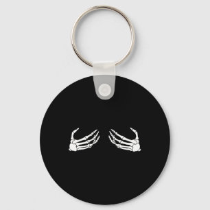 Skeleton Hand Breast Funny Halloween Costume Spook Key Ring